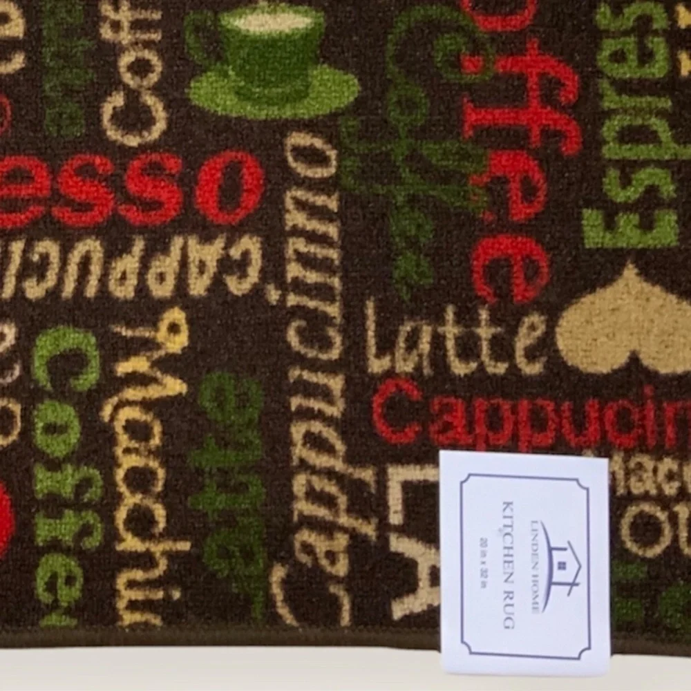 Linden Home Coffee Expresso Accent Scatter Rug Mat Brown Multi Color 20 X 32 in